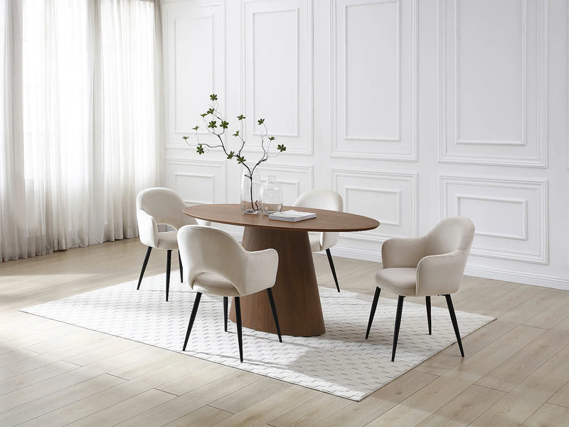 Table Noyer Japandi Six Personnes Naturel Foncé - Antelada