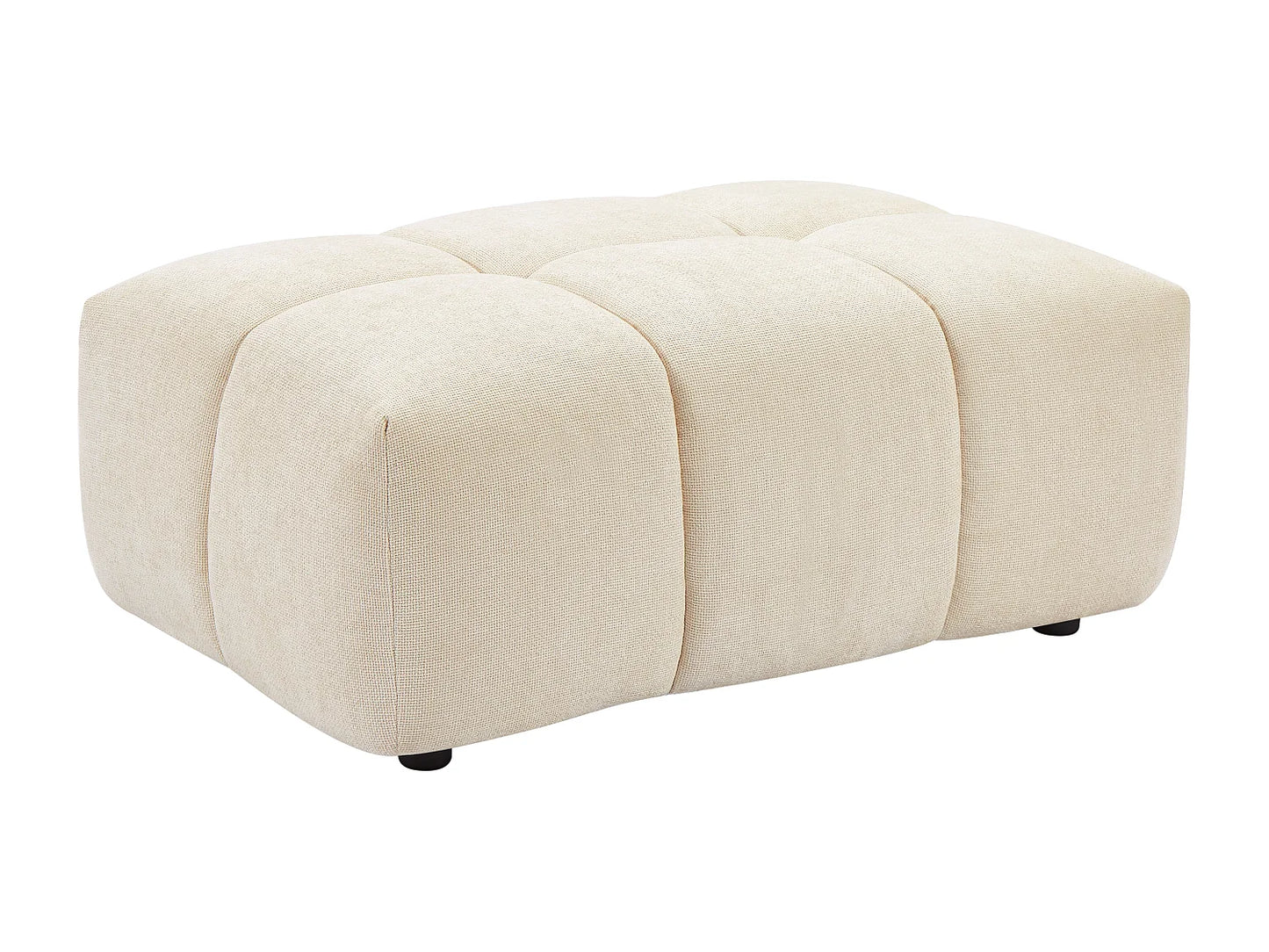 Pouf Texture Japandi Organique Beige - Apoliu