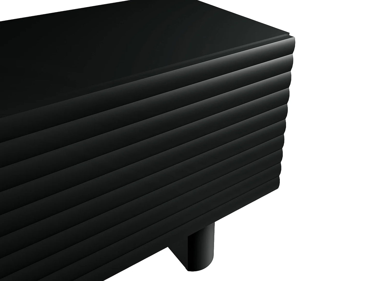 Meuble TV Japandi Bois Noir (MDF) 180 cm - Ludima