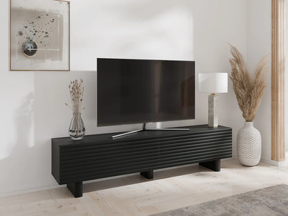 Meuble TV Japandi Bois Noir (MDF) 180 cm - Ludima