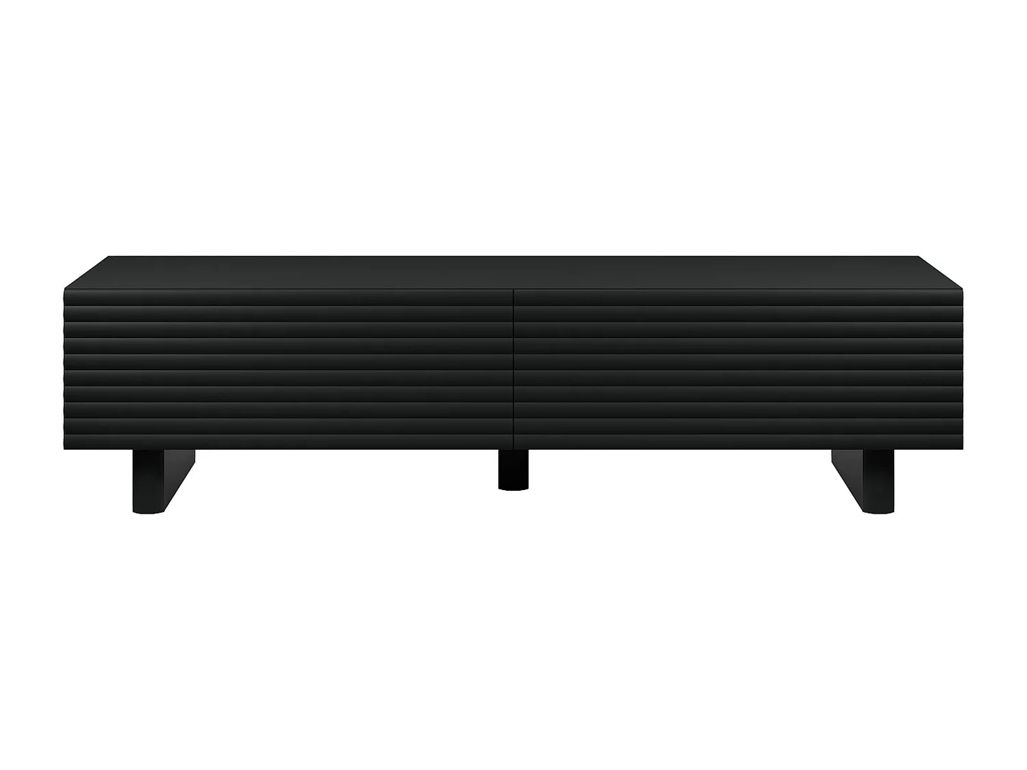 Meuble TV Japandi Bois Noir (MDF) 180 cm - Ludima