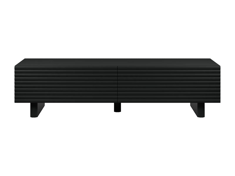 Meuble TV Japandi Bois Noir (MDF) 180 cm - Ludima