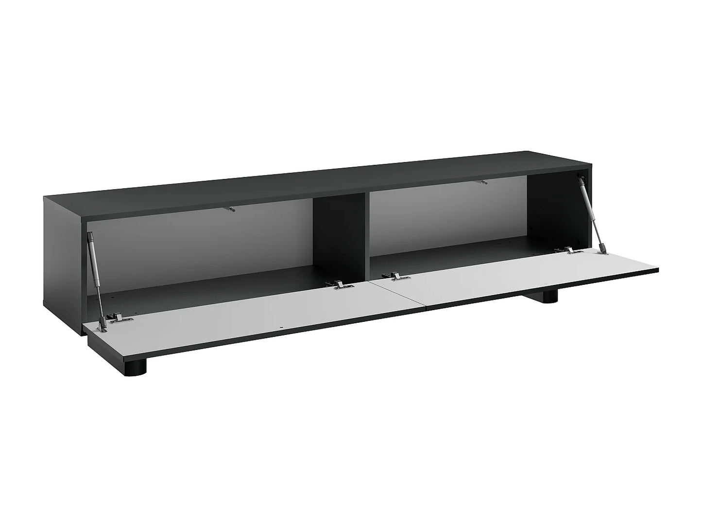 Meuble TV Japandi Bois Noir (MDF) 180 cm - Ludima