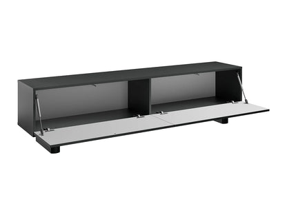 Meuble TV Japandi Bois Noir (MDF) 180 cm - Ludima