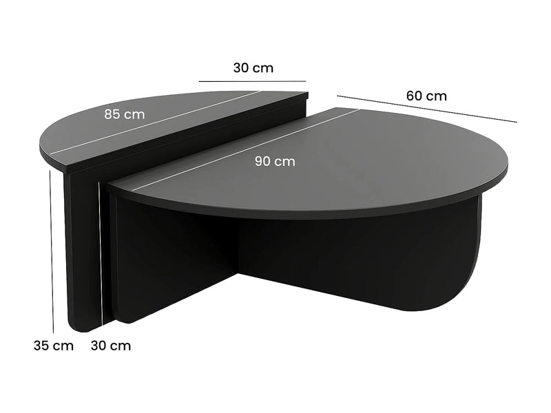 Table Basse Japandi Gigogne Noire - Aloeva