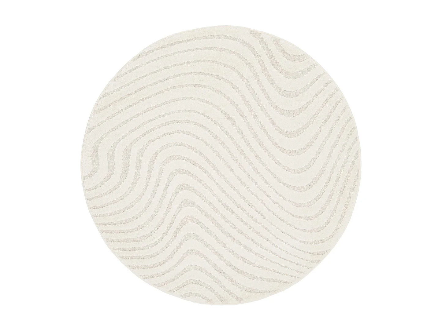 Tapis Rond Japandi Ondulations Relief - Ondulations