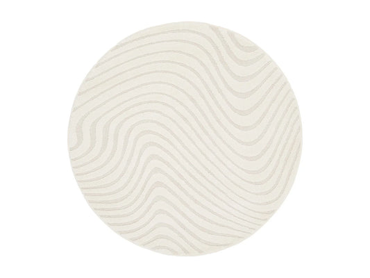 Tapis Rond Japandi Ondulations Relief - Ondulations