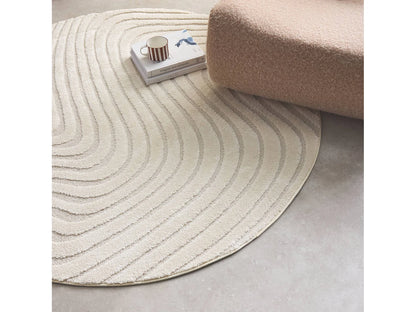 Tapis Rond Japandi Ondulations Relief - Ondulations