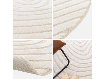 Tapis Rond Japandi Ondulations Relief - Ondulations