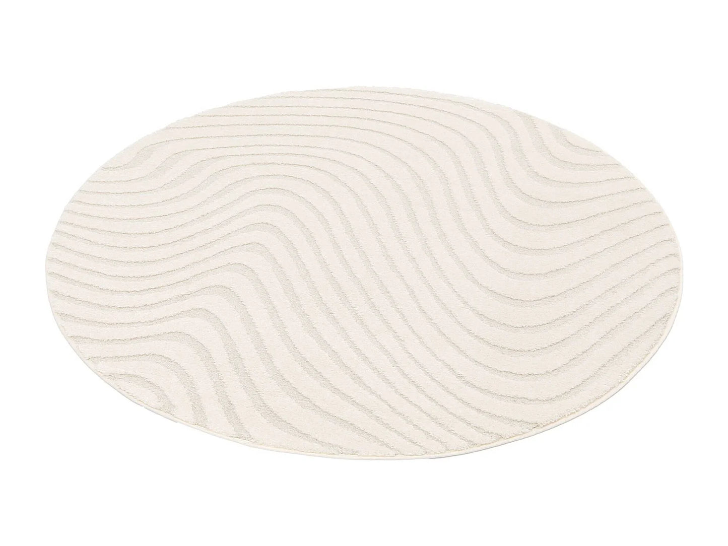Tapis Rond Japandi Ondulations Relief - Ondulations