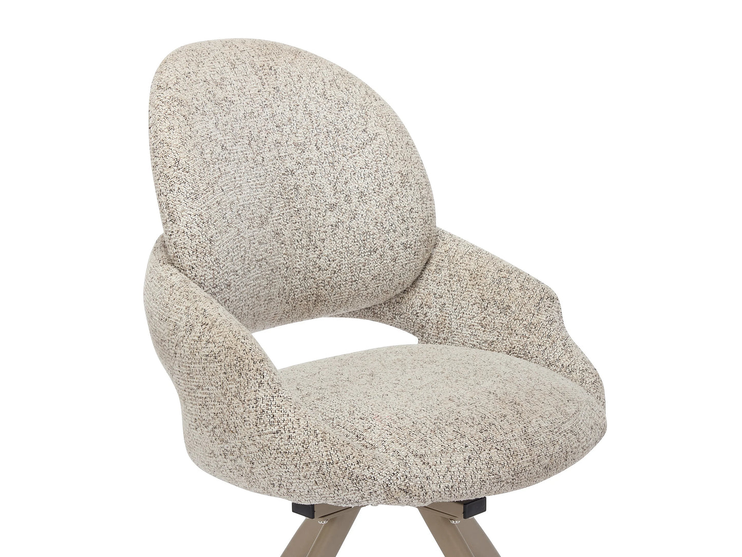 Chaise Pivotante Japandi Tweed Taupe Crème - Valiana
