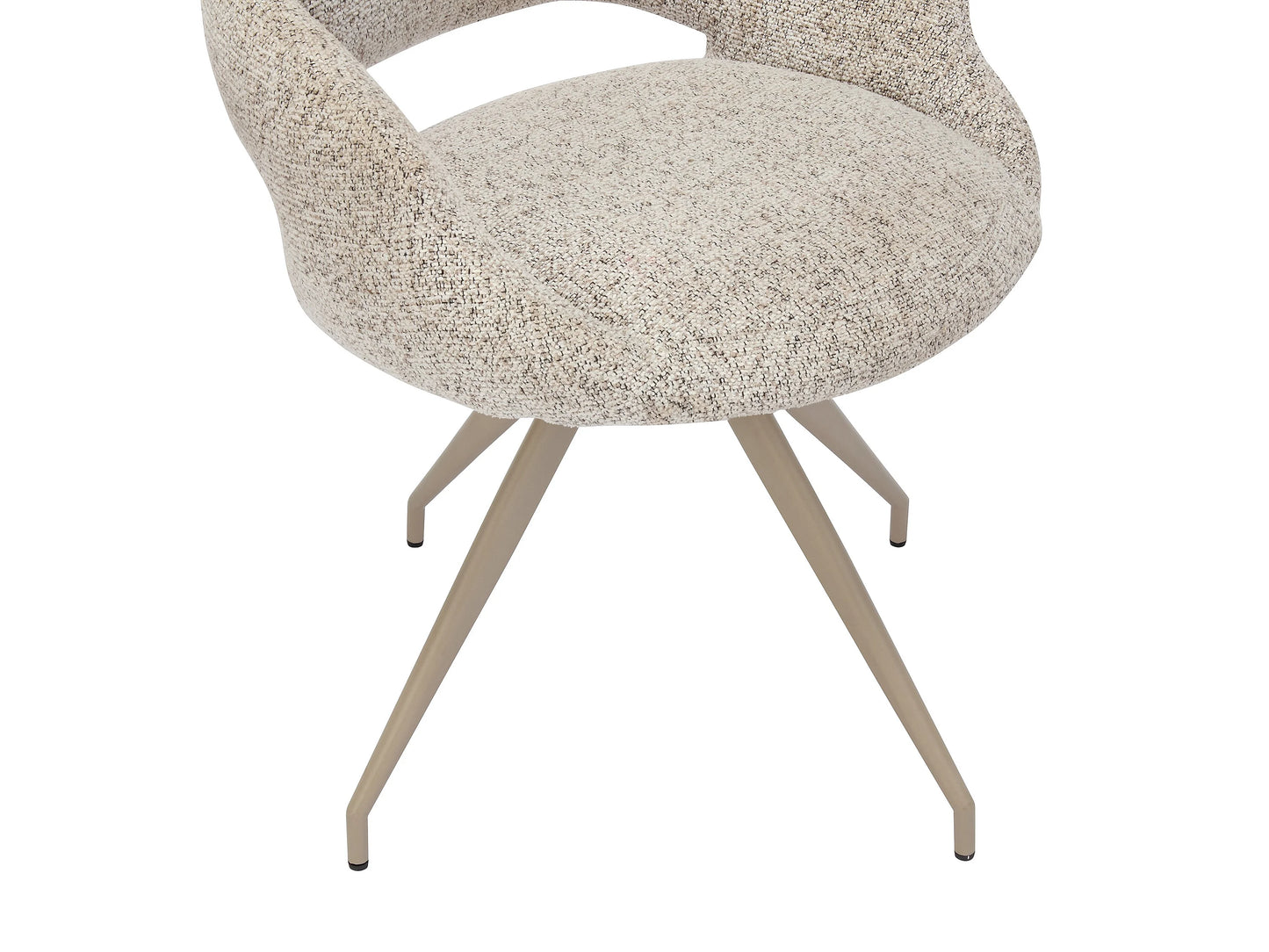 Chaise Pivotante Japandi Tweed Taupe Crème - Valiana