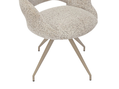 Chaise Pivotante Japandi Tweed Taupe Crème - Valiana