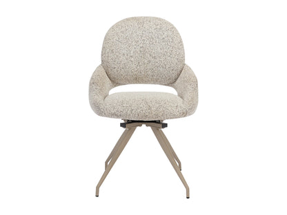 Chaise Pivotante Japandi Tweed Taupe Crème - Valiana