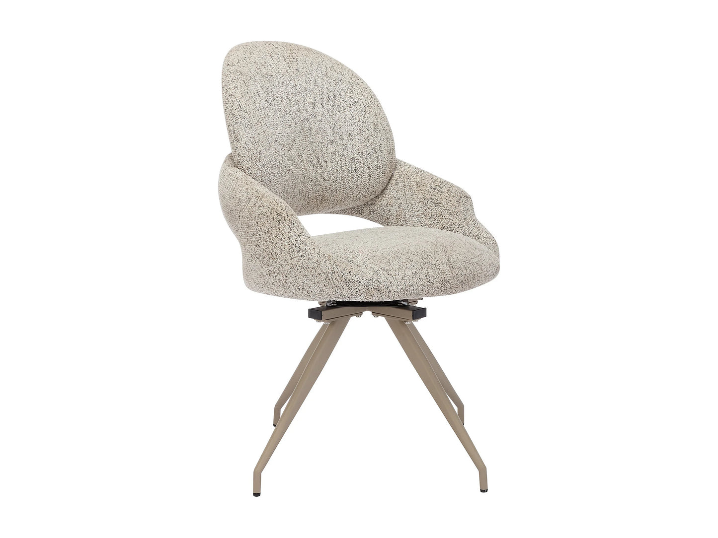 Chaise Pivotante Japandi Tweed Taupe Crème - Valiana