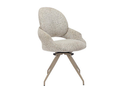 Chaise Pivotante Japandi Tweed Taupe Crème - Valiana
