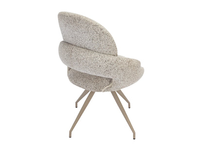 Chaise Pivotante Japandi Tweed Taupe Crème - Valiana