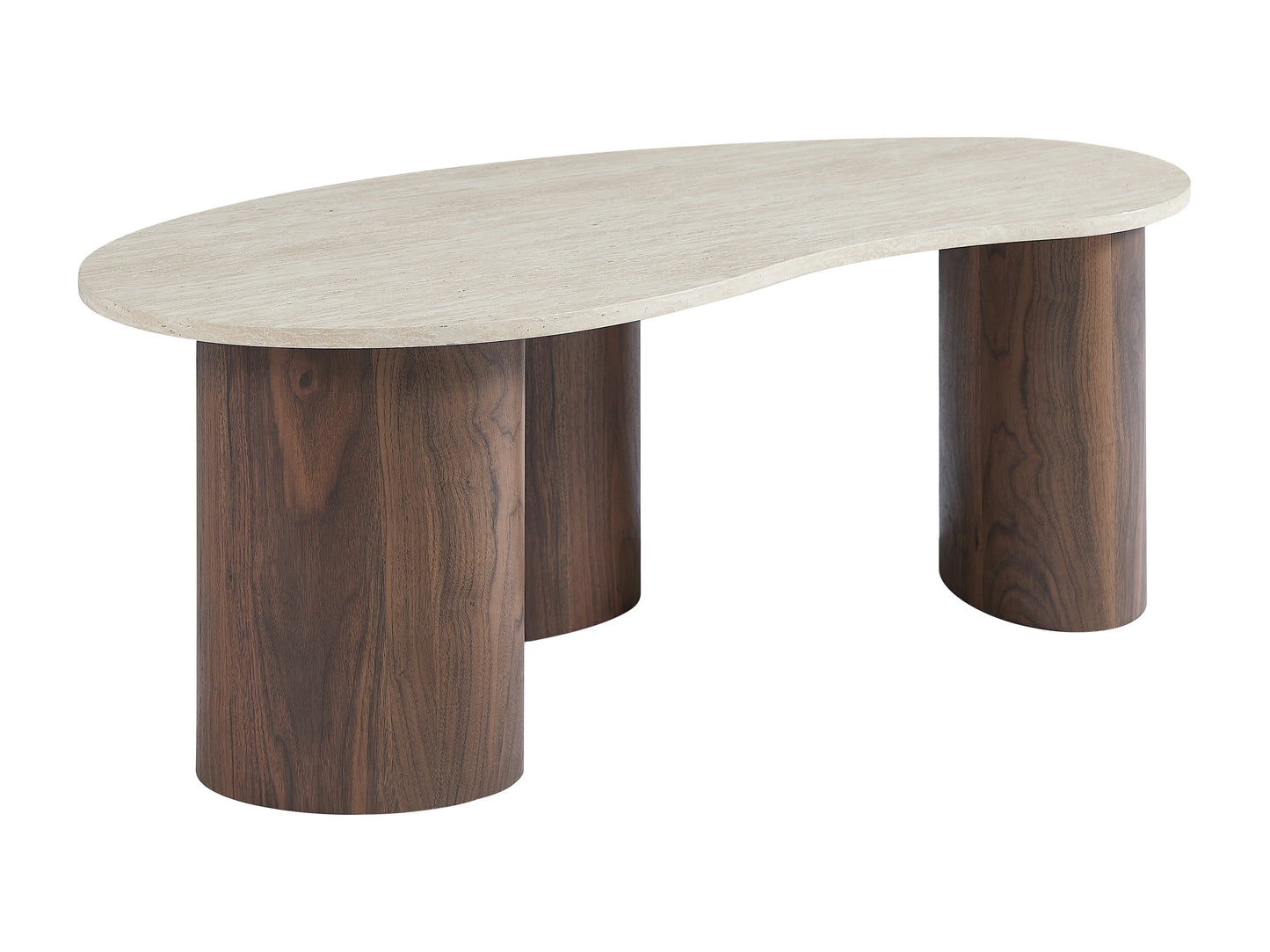 Table Basse Japandi Organique Bois et Travertin - Alozya
