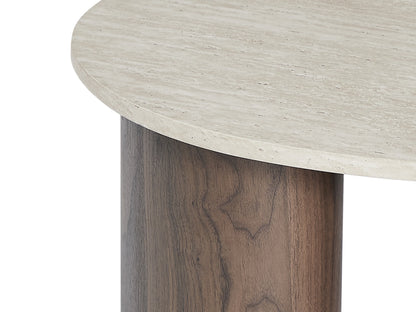 Table Basse Japandi Organique Bois et Travertin - Alozya