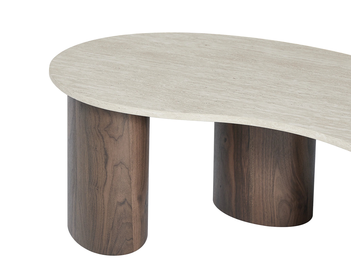 Table Basse Japandi Organique Bois et Travertin - Alozya