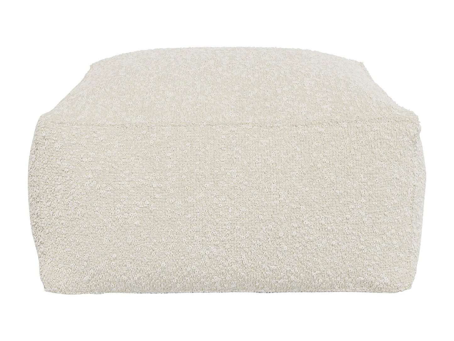 Pouf Épuré Japandi Bouclette Beige - Noumara