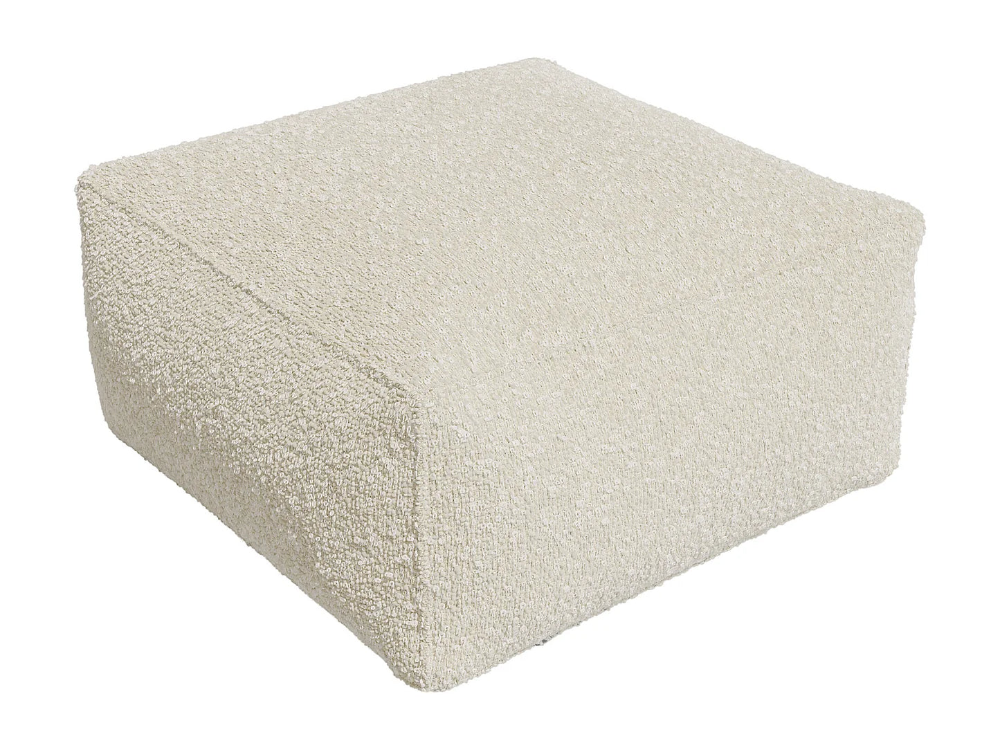 Pouf Épuré Japandi Bouclette Beige - Noumara