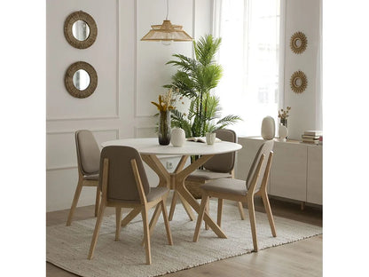 Table Bois Japandi Massif Blanc - Blanc