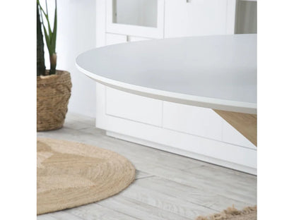 Table Bois Japandi Massif Blanc - Blanc