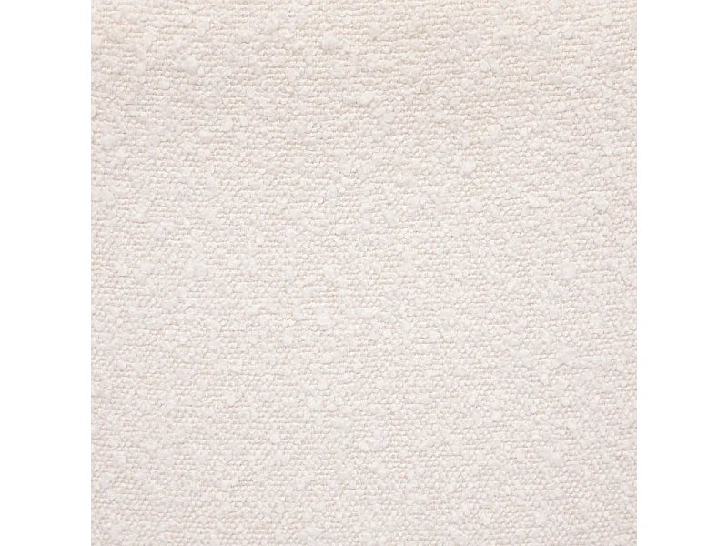 Fauteuil Japandi Bouclette Pieds Hévéa - Blanc