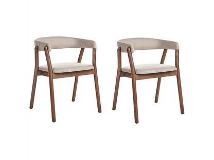 Duo Chaises Japandi Salle À Manger Beige - Mylo