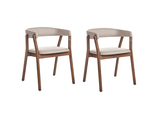 Duo Chaises Japandi Salle À Manger Beige - Mylo