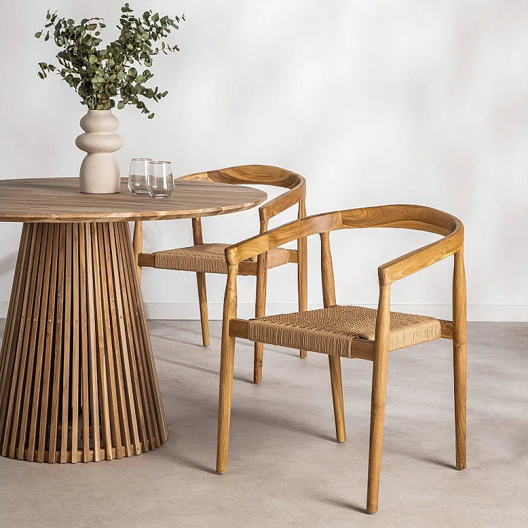 Fauteuil Table Japandi Teck Corde Tressée - Buri