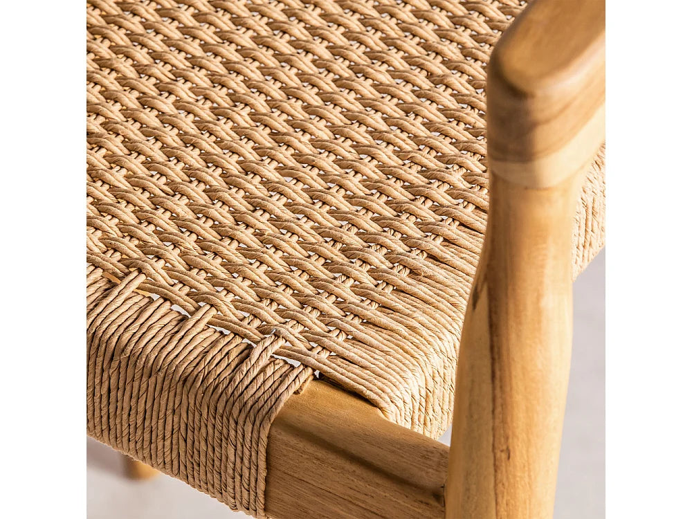 Fauteuil Table Japandi Teck Corde Tressée - Buri