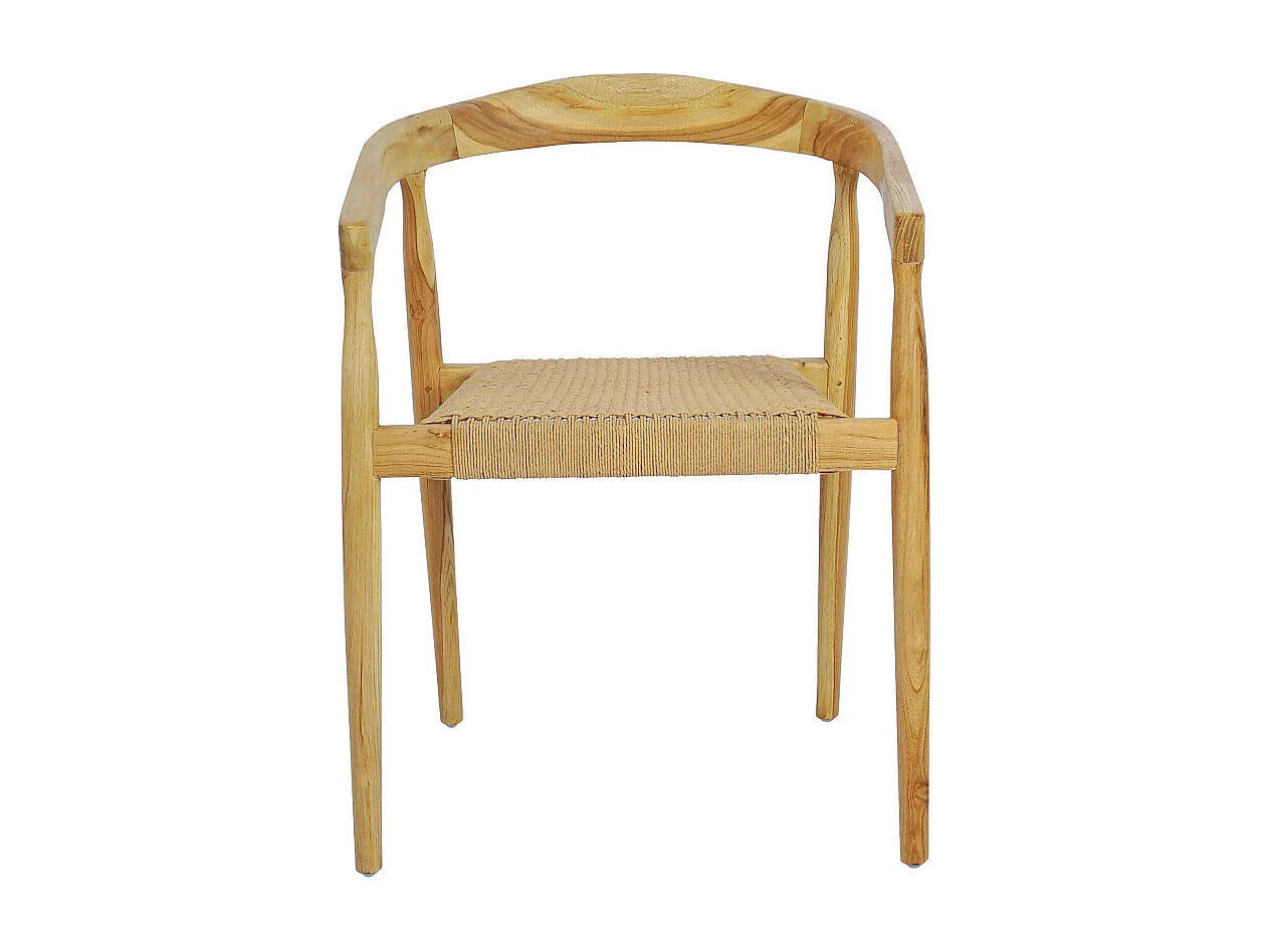 Fauteuil Table Japandi Teck Corde Tressée - Buri