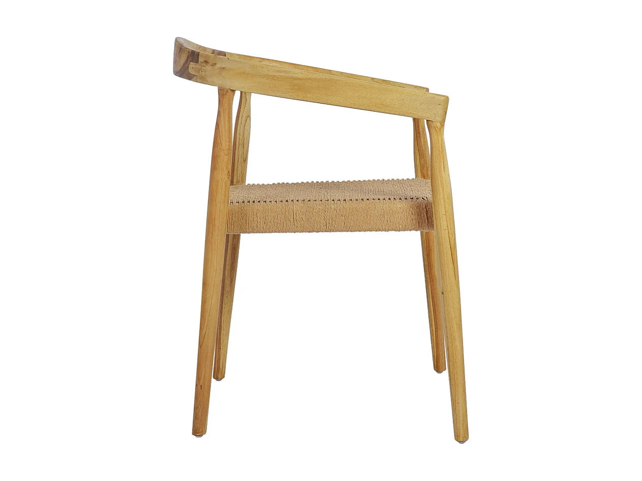 Fauteuil Table Japandi Teck Corde Tressée - Buri