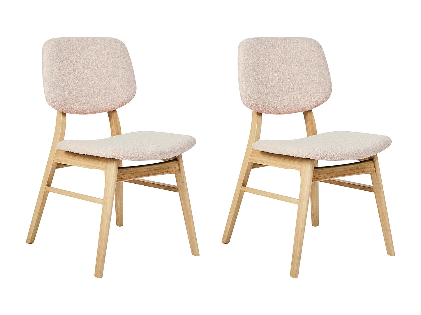 Lot De 2 Chaises Japandi Bouclée Beige - Ella