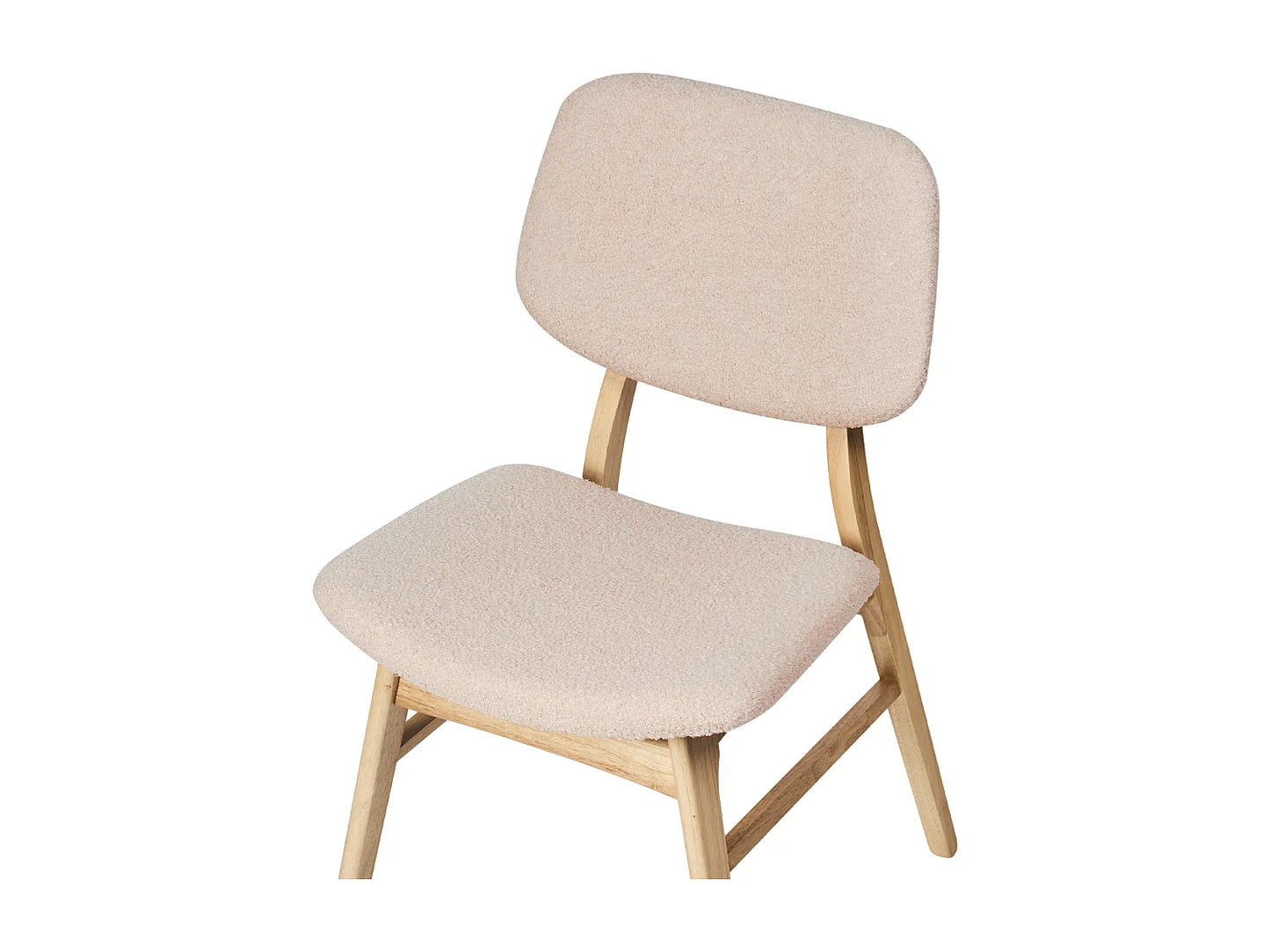 Lot De 2 Chaises Japandi Bouclée Beige - Ella