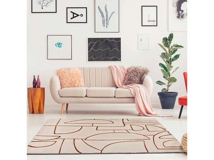 Tapis Japandi Géométrique Cuivré - Beruti