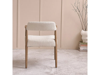 Lot De 2 Chaises Japandi Chêne Et Bouclette - Chêne