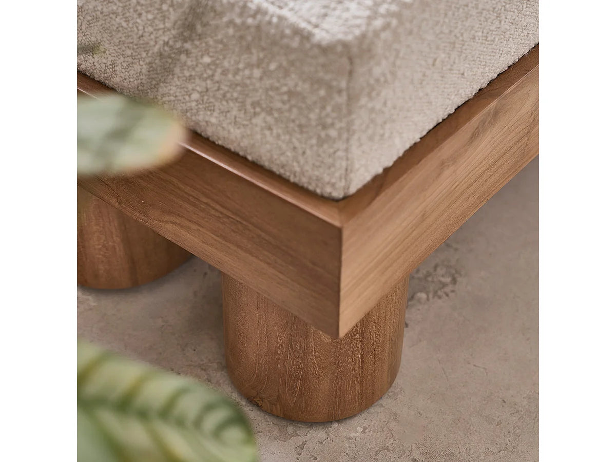 Banc Teck Japandi Assise Bouclette - Teck