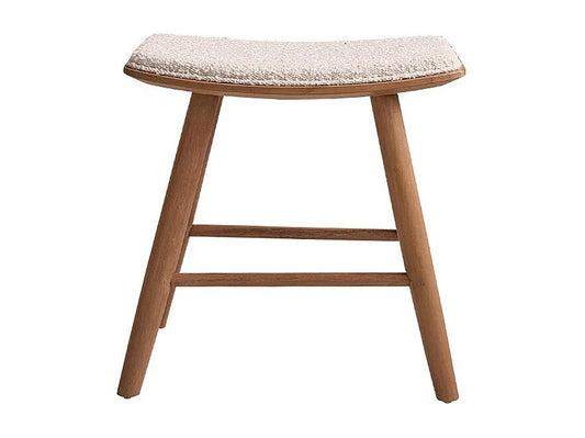 Tabouret Japandi Teck Assise Bouclette - Teck