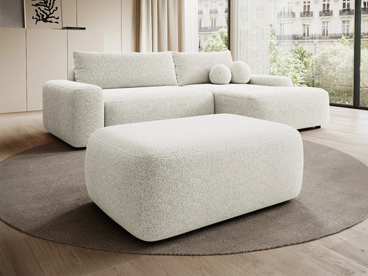 Pouf Tactile Japandi Tissu Beige - Daviso
