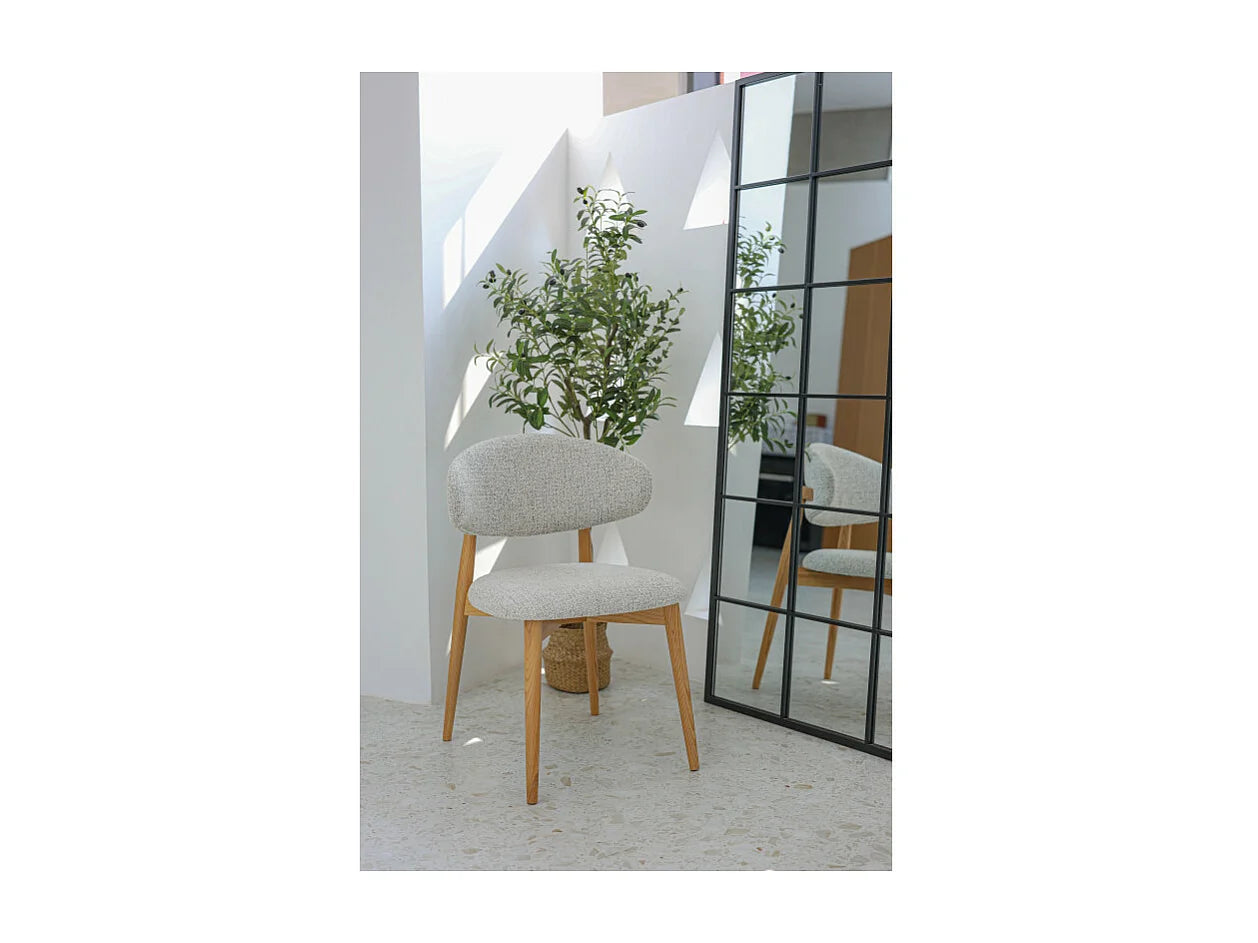 Chaise Japandi Skandi Bois Massif Gris - Skandi