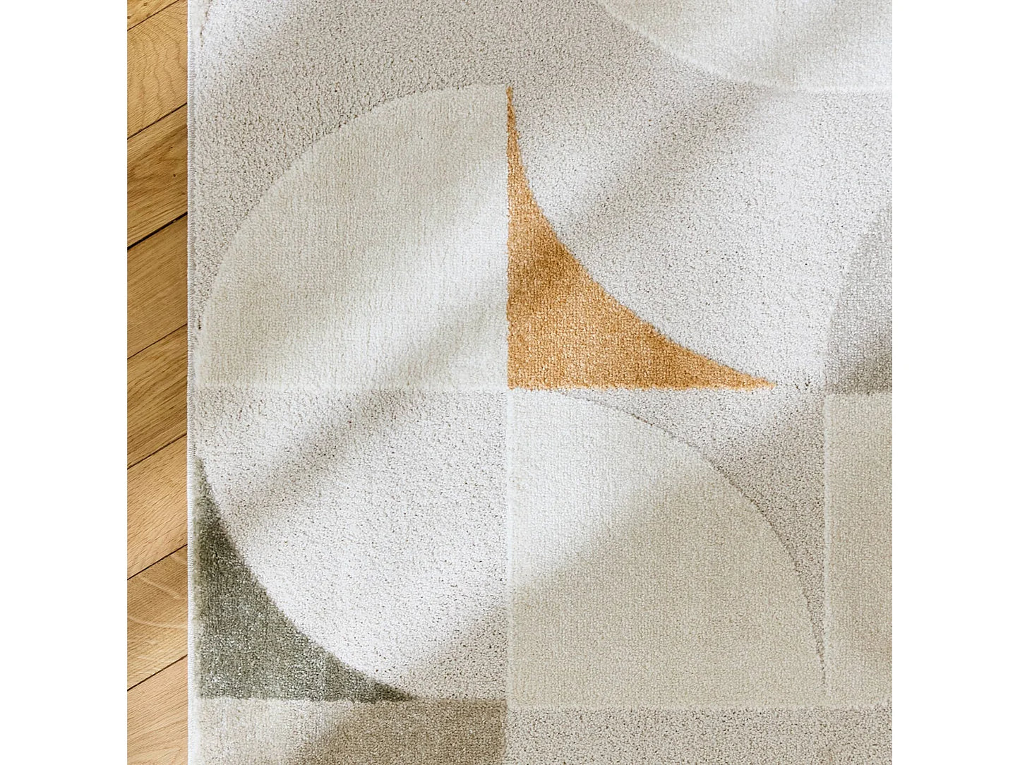 Tapis Japandi Rétro Poils Ras Crème - Rétro