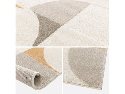 Tapis Japandi Rétro Poils Ras Crème - Rétro