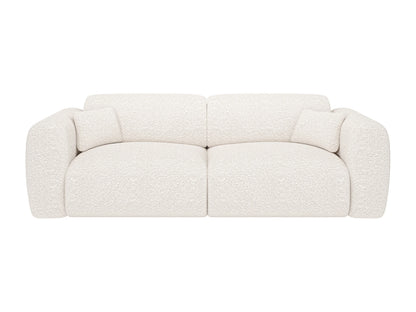 Canapé Japandi Convertible Bouclette Blanche 4 Places - Pogni