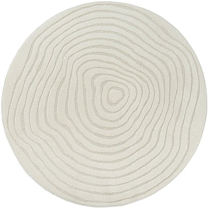 Tapis Japandi Rond Relief Crème – Everest