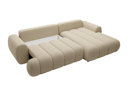 Canapé Japandi d'Angle Tissu Beige - Fridora