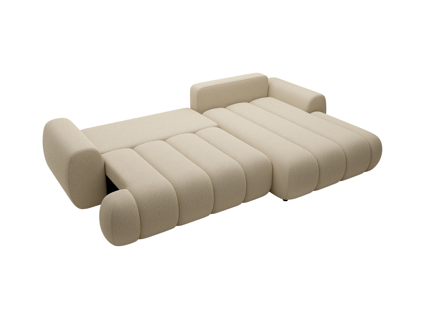 Canapé Japandi d'Angle Tissu Beige - Fridora