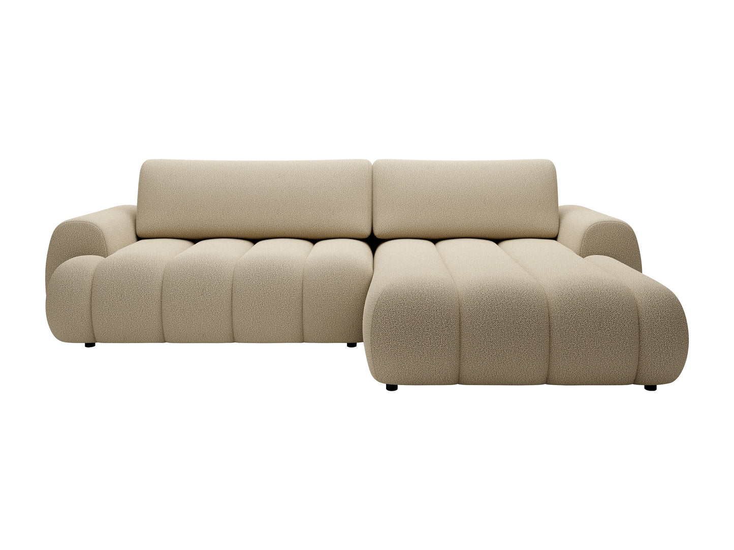 Canapé Japandi d'Angle Tissu Beige - Fridora